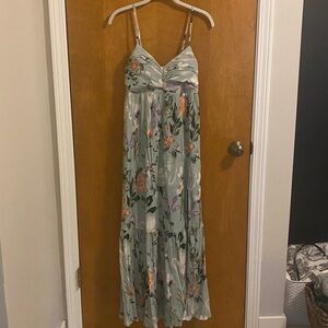 Abercrombie & Fitch Light Green Floral Maxi Dress Size Small